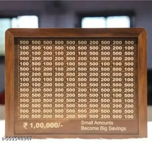 1 Lakh Wooden Money Piggy Bank